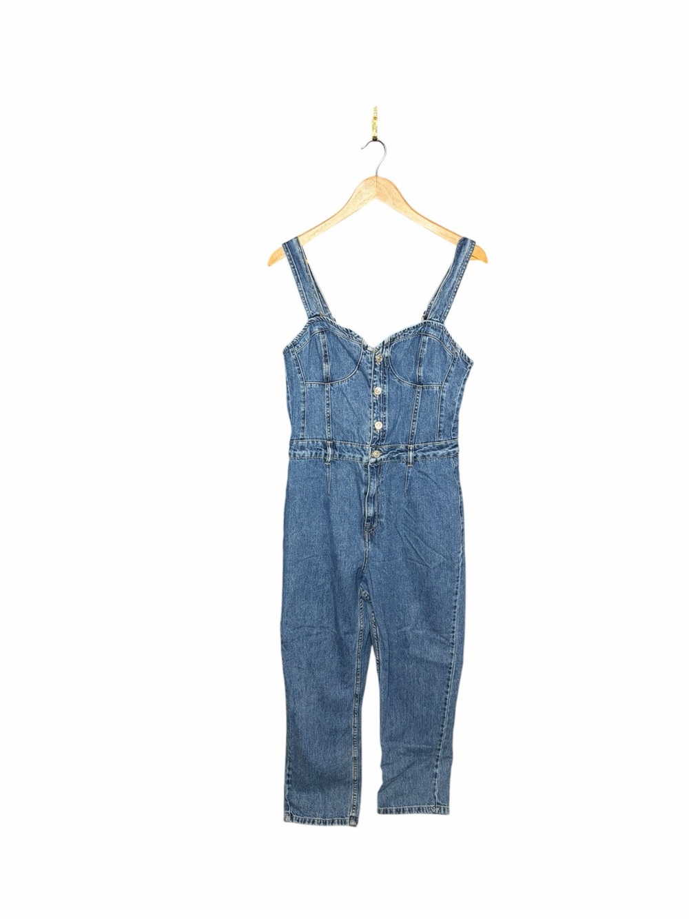 Free People We The Free Kensington Blue Denim Jumpsuit